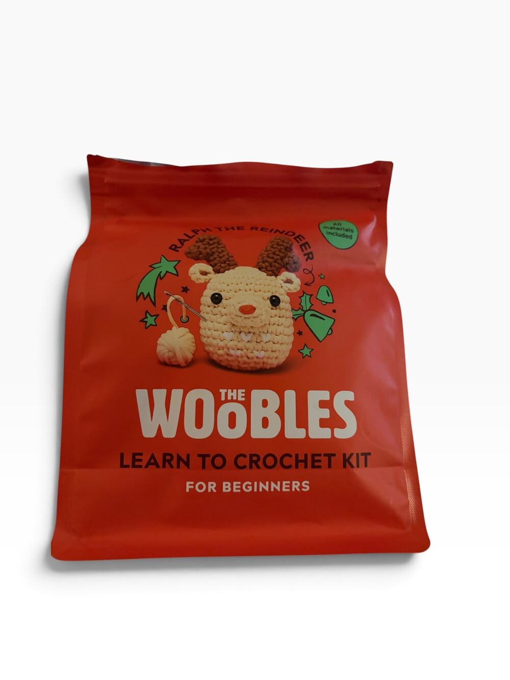 Woobles Learn to Crochet Kit for Beginners - Reindeer Amigurumi Craft Kit